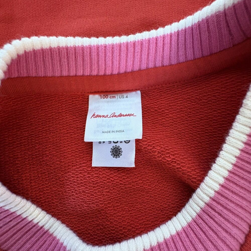 Hanna Anderson girls french terry dress sweatshirt poppy pink and orange 4 - Picture 8 of 9